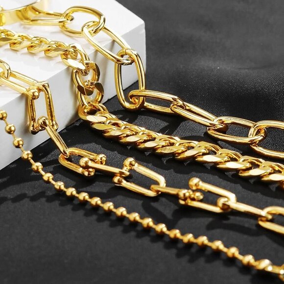 24-25 Pcs 6 Pack 14K Gold Ankle Bracelets Set for Women Boho Stackable Bangles C - Picture 6 of 7